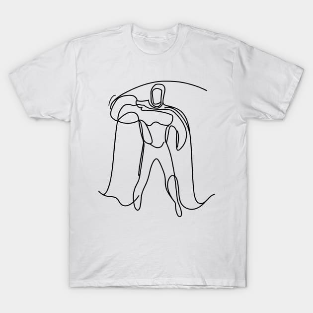 Minimalist line art Superhero Silhouette | Character 7 T-Shirt by Jumitu-Art